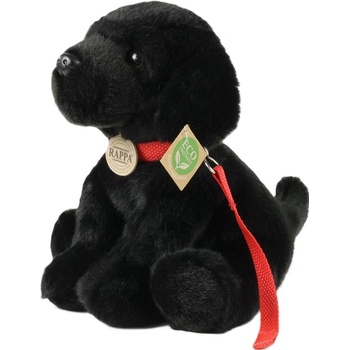 Rappa Плюшена играчка Rappa Еко приятели - Черен лабрадор с каишка, 28 cm (230088)