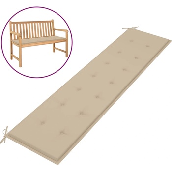 Image 1 of vidaXL Възглавница за градинска пейка бежова 200x50x4 см оксфорд плат (47615)
