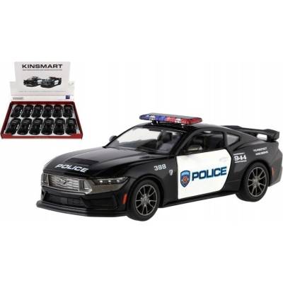 Auto Kinsmart 2024 Ford Mustang Dark Horse Policiekov/plast 13cm na z 1:38