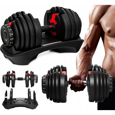 Eiflex Jednoruční činka s nastavitelnou hmotností pogumovaná 1x 24 kg
