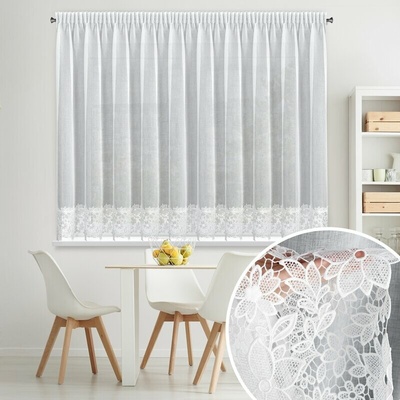 Záclona ARTEMIDA s riasiacou páskou 350x155cm - biela