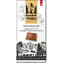 Milkboy SWISS Mléčná čokoláda crunchy Caramel & Sea Salt 100 g