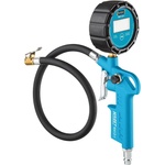 Hazet tire inflation gauge 9041D-1 I digital display, illuminated, measuring range: 0-12 bar, hose length: 400 mm, pressure gauge diameter: 63 mm I tire pressure gauge for cars, motorcycles, trucks and much