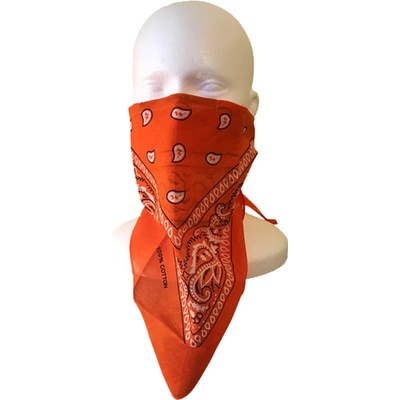 Lung Dragon S-Shield nano bandana šátek s vyměnitelným filtrem z českého nanovlákna oranžová paisley