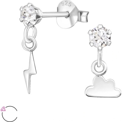 All4Silver strieborné náušnice blesk a hrom M32843-A4S