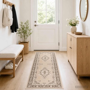 vidaXL Килим с пътека FLORNES Тъкан Екру 67 x 150 cm ПП 7 mm (42057506)