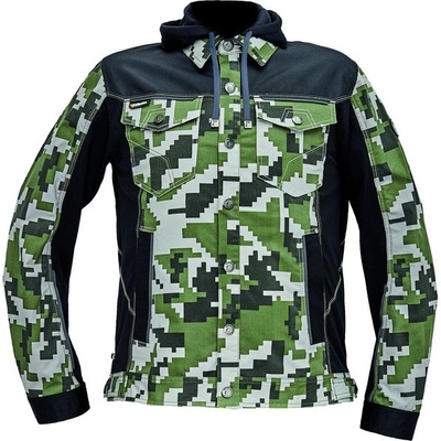 Cerva Neurum pánská bunda camouflage s kapucí tm. olivová