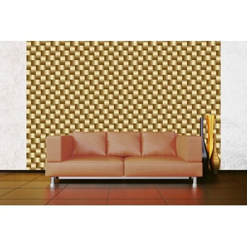 DIMEX ART s. r. o Самозалепваща се флизелинова фототапета златни въглеродни влакна 375 x 250 см