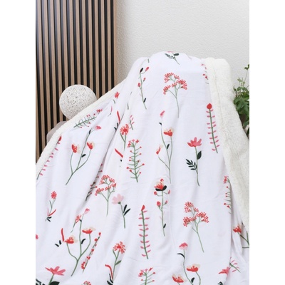 MKLuzkoviny.cz Beránková deka mikroplyš Exclusive Vlčí máky bílé 220x200 – Zboží Dáma