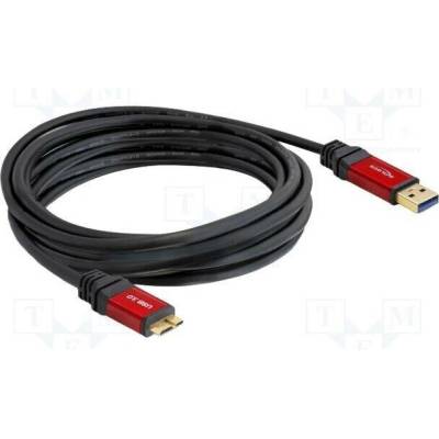 Delock 82763 USB A vidlice USB B micro vidlice zlacený 5m černý