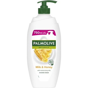 Palmolive Naturals Milk & Honey душ-гел и крем-гел за вана с мляко и мед с дозатор 750ml