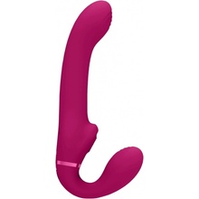 SHOTS VIVE Ai Dual Vibrating Air Wave Tickler Strapless Strapon Pink