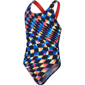 Speedo digital allover leaderback girls black/red 116cm