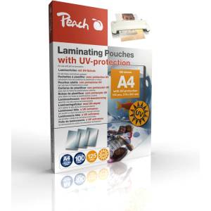 Peach laminating films A4 UV protection 100 pieces 2x 125 mic (250m) - ultra strong - S-PP525-25 (S-PP525-25)
