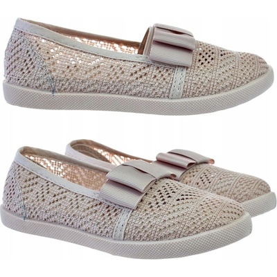 Detské čipkované baleríny s mašľou 6294