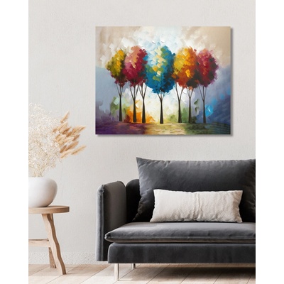 ZUTY Obrazy na stenu - Farebné stromy Impresionizmus Rámovanie: bez rámu a bez vypnutia plátna, Rozmer: 40x50 cm