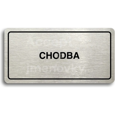 ACCEPT Piktogram CHODBA - stříbrná tabulka - černý tisk