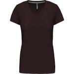 Kariban v-neck k381 / Дамска тениска с къс ръкав - шоколадова l (20k38114003)