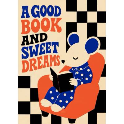 Plagát, Obraz - Reading Mouse Sweet Dreams, Patryk Krygowski, 26.7 × 40 cm