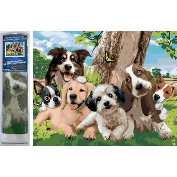 Norimpex - Puzzle Diamant painting: A happy bunch of dogs 30x40cm - 1 - 39 piese
