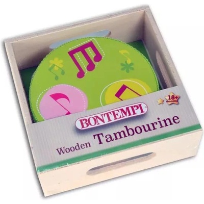 Bontempi Бонтемпи: Дървен тъпан с 6 чинели - 4 см, различни видове (561010)