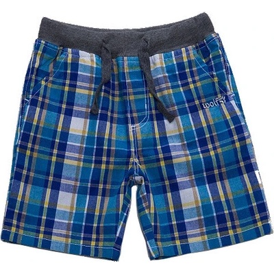 Wolf chlapecké kraťasy kostička modrá/žlutá/bílá