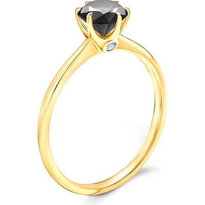 Savicki Zásnubný prsteň The Journey žlté zlato čierny diamant TJ R2 SZCD Z