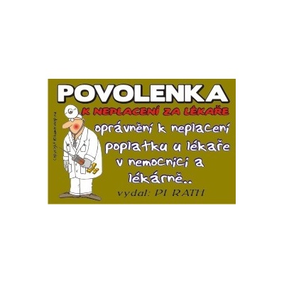 Povolenka k neplacení u lékaře