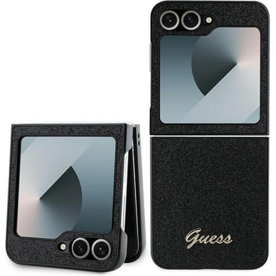 GUESS Гръб Guess PC/TPU Glitter Flakes Metal Logo Case за Samsung Galaxy Z Flip 6 - Черен (3666339322625)