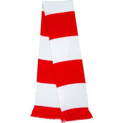 Result Winter Essentials sportovní pruhovaná šála z polyakrylu červená bílá RT146X