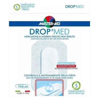 DROP MED iD Náplast antiseptická 10 x 6 cm/5 ks s polštářkem