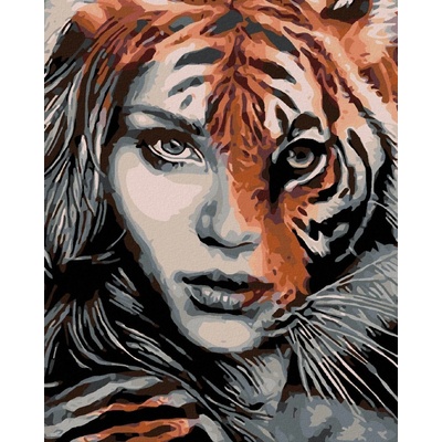 zuty Tygří žena 40 x 50 cm vypnuté plátno na rám 8596530022572