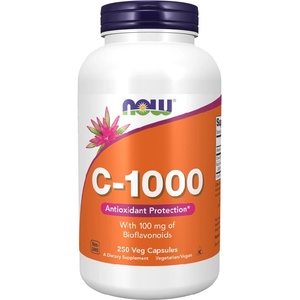 NOW NOW Vitamin C-1000 with 100mg Bioflavonids, 250 Veg Capsules - fitnesdobavki - 44,79 лв