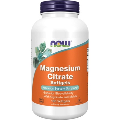 NOW NOW Magnesium Citrate Softgels, 180 Softgels