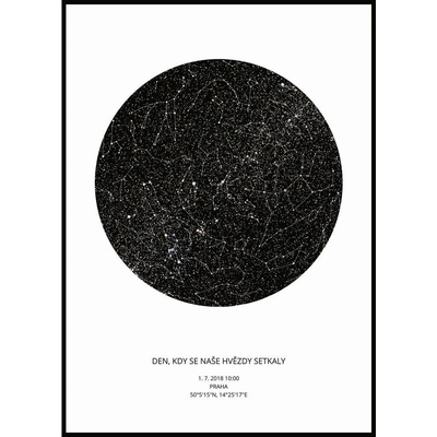 Jen tak z lásky Hvězdná mapa životního okamžiku - Váš originální dárek s hloubkou Rozměr plakátu: 50 × 70 cm (tištěný plakát), Barva pozadí: Bílá – Hledejceny.cz