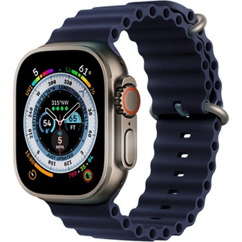 Image 1 of Каишка за Apple watch релеф 42-49мм тъмно син