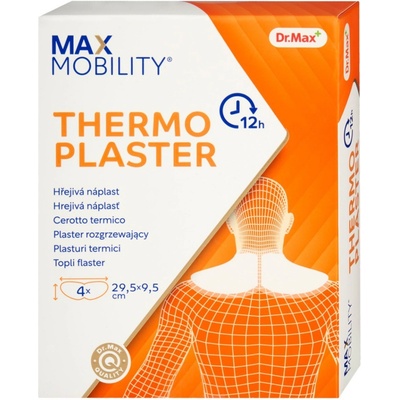 Dr. Max Thermoplaster Náplast s hřejivým účinkem 29,5 x 9,5 cm 4 ks