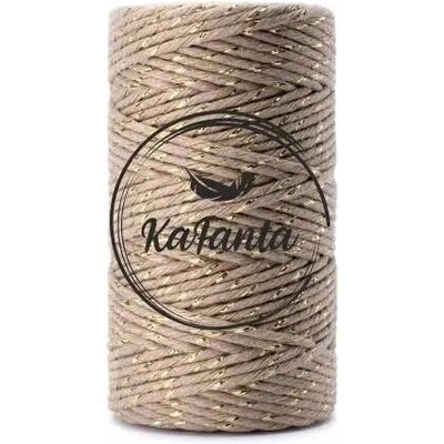 Macrame příze KaFanta PREMIUM 3mm/100m - beige gold