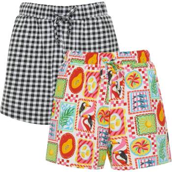 Threadbare Анцуг Threadbare Women's Eiren Woven Tracksuit Shorts - Black Gingham