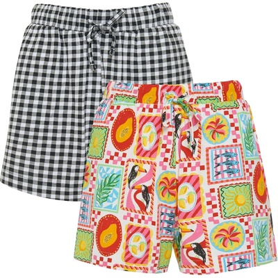 Threadbare Анцуг Threadbare Women's Eiren Woven Tracksuit Shorts - Black Gingham