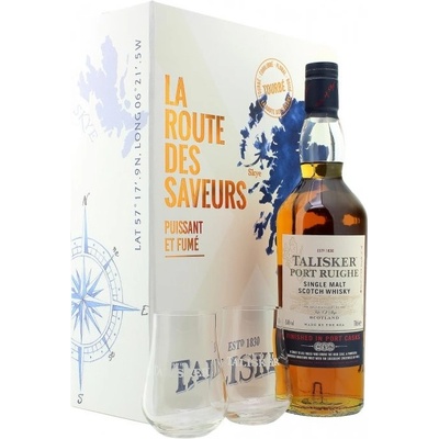 Talisker Port Ruighe 45,8% 0,7 l (dárkové balení 2 sklenice)