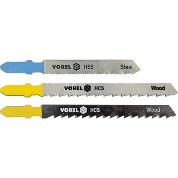VOREL sada plátků do přímočaré pily na dřevo, PVC, překližky 5ks TO-27812