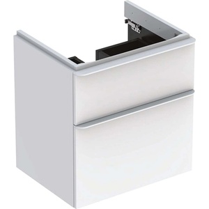 Geberit Smyle Square - Шкаф за мивка, 58x47x62 cm, 2 чекмеджета, бял гланц/бял мат 500.352. 00.1 (500.352.00.1)