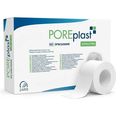Zarys POREplast adhezivní perforovaná netkaná páska bílá 2,5 cm x 9,14 m 12 ks