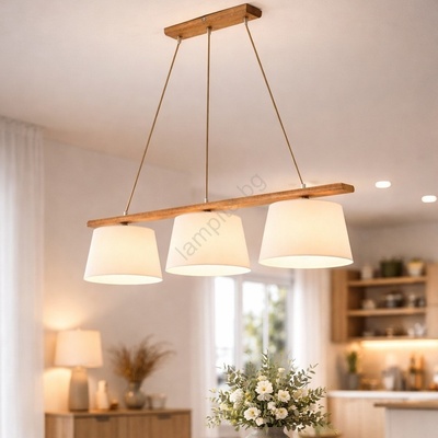 LAMKUR Люстра на кабел AIDA 3xE27/60W/230V Ø 25 см, дъб (LA35222)