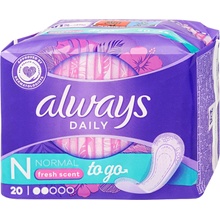 Always Dailies Singles Normal To Go Fresh Intímky 20 ks