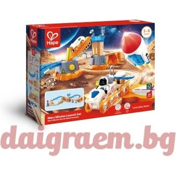 Hape Железопътен комплект Изстрелване на Марс, 34 части, hape e3798 (h3798)