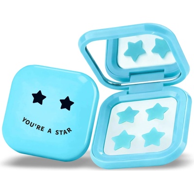 Biovène Súprava modrých náplastí Pimple Star Patches & Mirror Case 32 ks