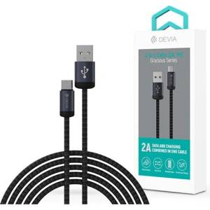 DEVIA ST108011 Gracious Series 1m 10W USB/Type-C черен кабел за данни и зареждане (ST108011)