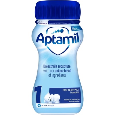 Aptamil Мляко за кърмачета Aptamil - Liquid 1, 0-6 месеца, опаковка 200 ml (4NCMIM01DAP1LQ200D)